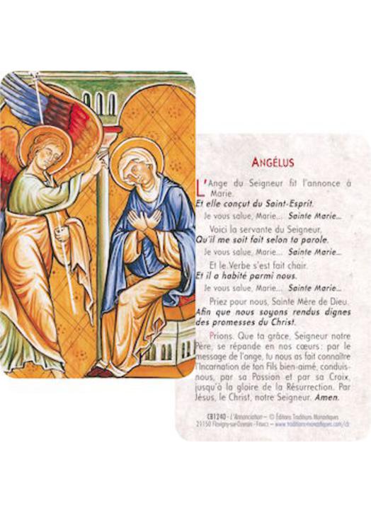 Carte-prière de l'Annonciation (Recto-Verso)