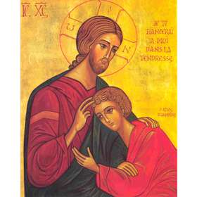Icône religieuse : Le Christ et St Jean