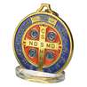 Medal of Saint Benedict enamelled, 50 mm (Vue du recto en biais)