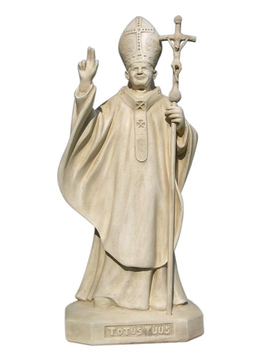 Statue de Jean-Paul II, pasteur - 85 cm (Vue de face)