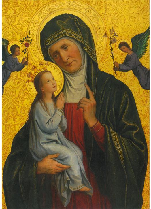 Icono de Santa Ana y la Virgen María