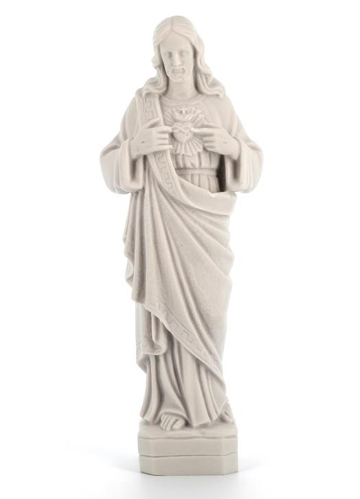 Sacred Heart of Jesus, reconstituted marble, 27,5 cm (Vue de face)