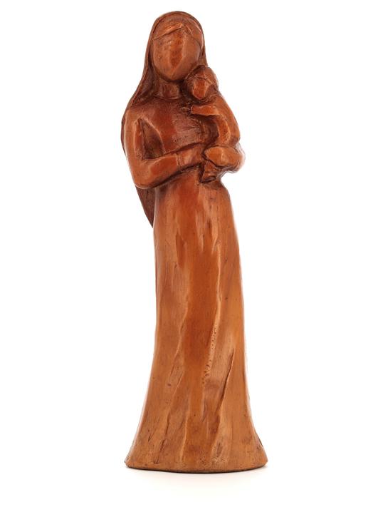 Statuette de la Vierge Mère, Enfant dans les bras. 20 cm (Vue de face)