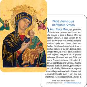 Cartes-prière Notre Dame du Perpétuel Secours (Recto-Verso)