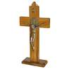 Crucifix of Saint Benedict rosewood ( Olive wood, 185 x100 mm) (Vue de biais)
