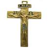 Crucifix bronze émaillé avec Alpha et Omega - 13 cm