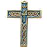 Croix bronze émaillé avec symbole - 14 cm