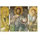 Diptyque de Christ Pantocrator avec St. Pierre et St. Paul
