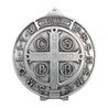 Médaille de saint Benoît grand format argentée, 150 mm (Recto)
