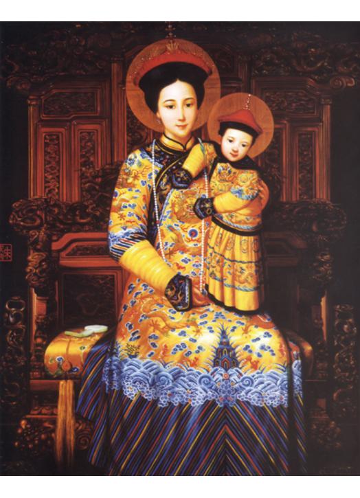 Icono religioso de la Virgen de China