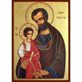 Icon of Saint Joseph end The Child Jesus