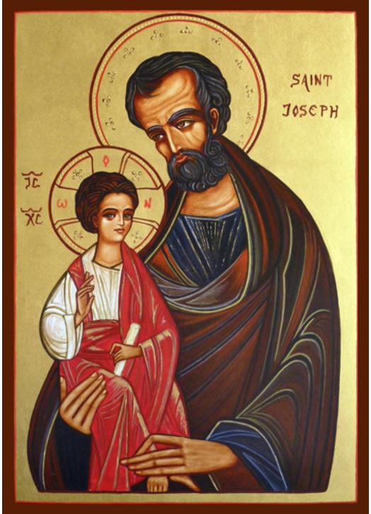 Kunstdruck Saint Joseph 0090 Cadre Sainte Joseph Enfant Jésus Lys Saint Sankt A3