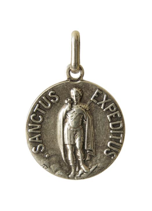 Médaille de Saint Expedit en métal, 18 mm