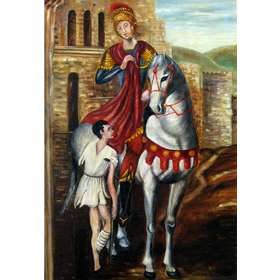 Saint Martin sharing his cloak with a poor man (Vue de l'image)