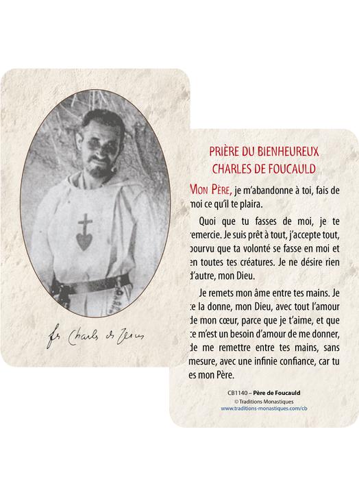 Cartes-prière bienheureux Charles de Foucauld (Recto-Verso)