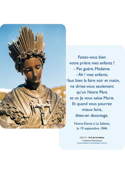 Cartes-prière Notre-Dame à La Salette (Recto-Verso)