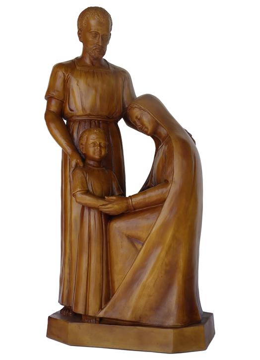 Statue de la sainte Famille, 80 cm, bois clair (Vue de face)