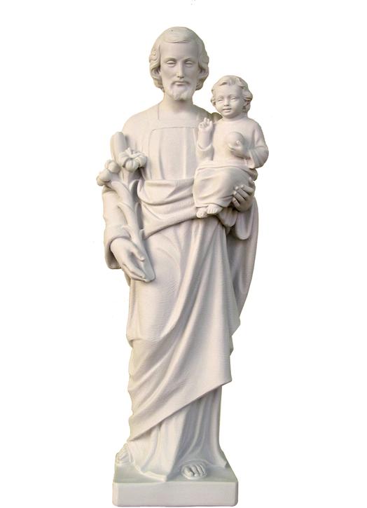 Statue of Joseph saint with the Child Jesus, 79 cm (Vue de face)