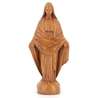 Statue de la Vierge miraculeuse moderne bois clair, 22 cm (Vue de face)