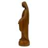 Statue de la Vierge miraculeuse moderne bois clair, 22 cm (Vue du profil gauche)
