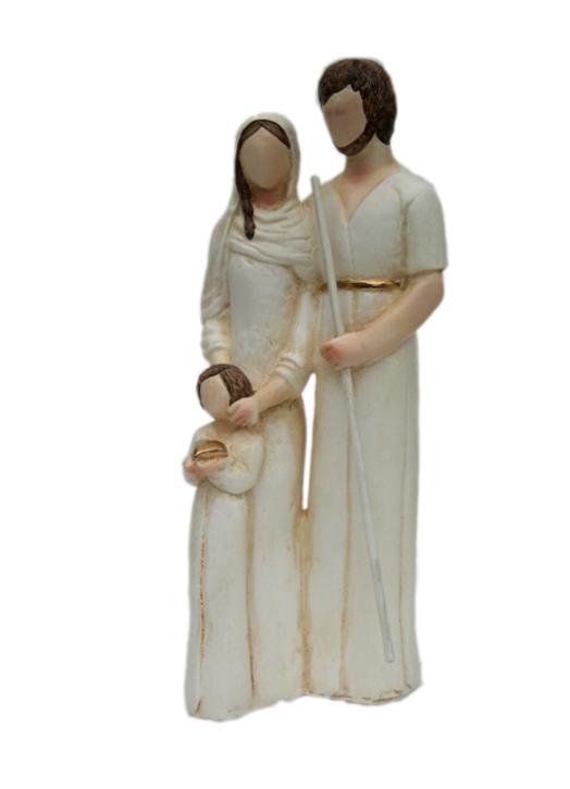 Statue de la sainte Famille au cœur, 19 cm (Vue de biais)