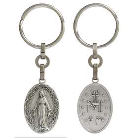 Porte-clef de la Vierge de la médaille miraculeuse