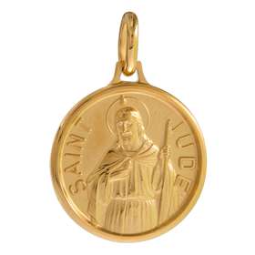 Medal of Saint Jude, gold plated metal - 18 mm