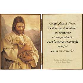 Le Bon Pasteur et une citation de saint Thérèse de l'Enfant-Jésus