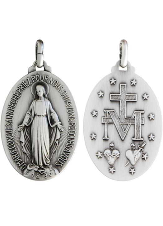 Sisters of Carmel: French Miraculous Medal - Nickel Silver