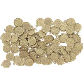 Gilded medal of Saint Benedict- aluminium - 18 mm - lot de 100 (Lot de 100 médailles)