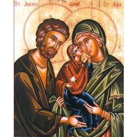 Icon santos Joaquín y Ana con la Virgen