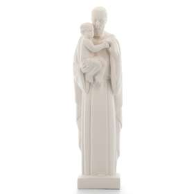 Statue de saint Joseph avec l'Enfant-Jésus, moderne, blanc, 20 cm (Vue face)