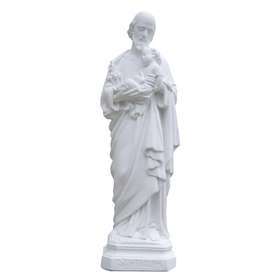 Statue de saint Joseph en Hydracal blanc, 20 cm (Vue de face)