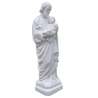 Statue of St. Joseph white Hydracal, 20 cm (Vue du profil droit en biais)