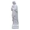 Statue de saint Joseph en Hydracal blanc, 20 cm (Vue du profil gauche)