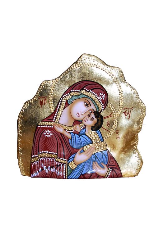 Stone icon of the Virgin Mother of "Tenderness" Eleousa Stone icon of the Virgin Mother of "Tenderness" Eleousa