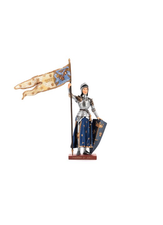 Estatua de santa Jeanne de Arc, Belén polícromo, 26,5 cm (Vue de face)