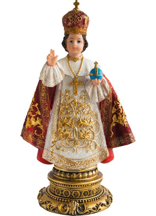 Statue of the Infant Jesus of Prague, polychrome, 30 cm (Vue de face)