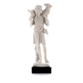 Statue du Bon Pasteur, albâtre - 17,5 cm (Vue de face)
