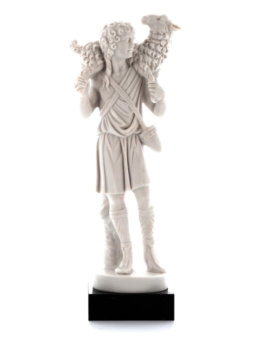 Estatua del Buen Pastor de alabastro - 17,5 cm (Vue de face)