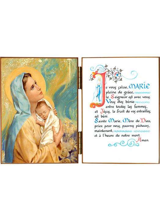 La Virgen María y el Niño Jesús con el "Ave María"