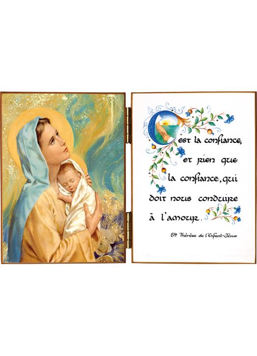 Virgin and Child with a Quote on Confidence