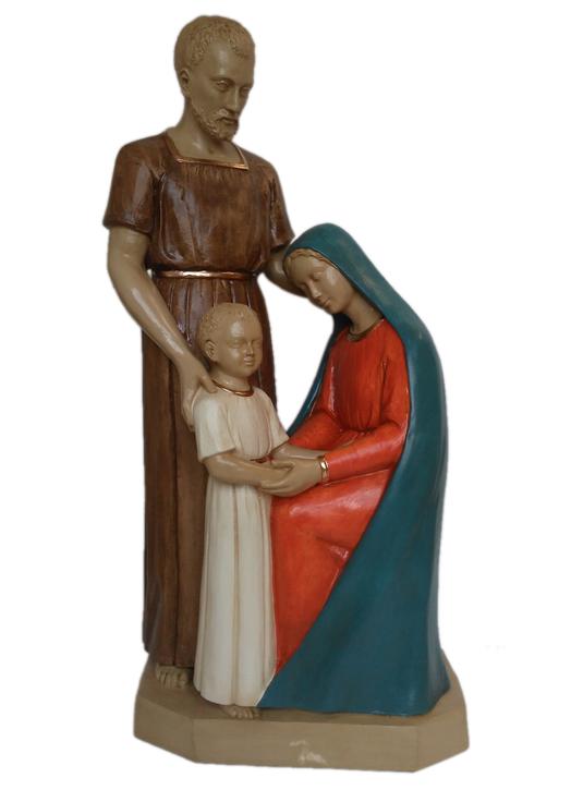 Statue de la sainte Famille, 80 cm, polychrome