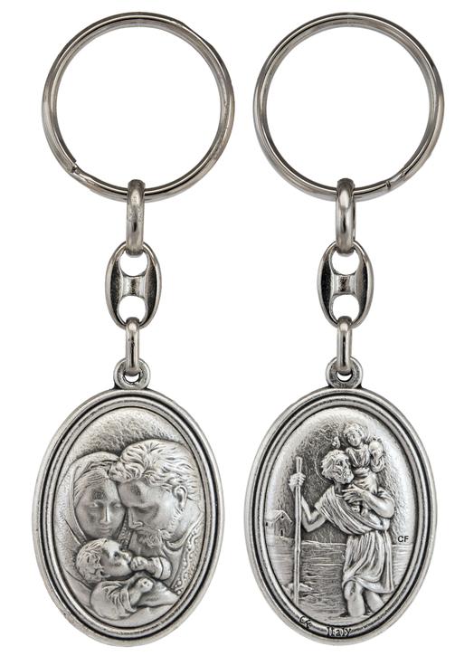 Holy Family and Saint Christopher keychain