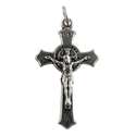 petite croix pendentif de Saint Benoît en métal - 3,8 cm