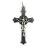 petite croix pendentif de Saint Benoît en métal - 3,8 cm (Vue de face)