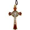 cross pendant of St. Benedict, red and gold metal - 5,4 cm (Recto)