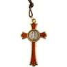 croix pendentif de saint Benoît métal rouge et doré - 5,4 cm (Verso)