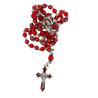 Vintage rosary in red glass of Bohemia