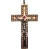 Crucifix red and gold metal - 12,5 cm (recto)